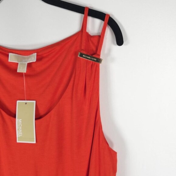 NWT MICHAEL MICHAEL KORS Fiesta Orange Basics Tank Top Side Slit 100% Viscose L - Picture 8 of 12